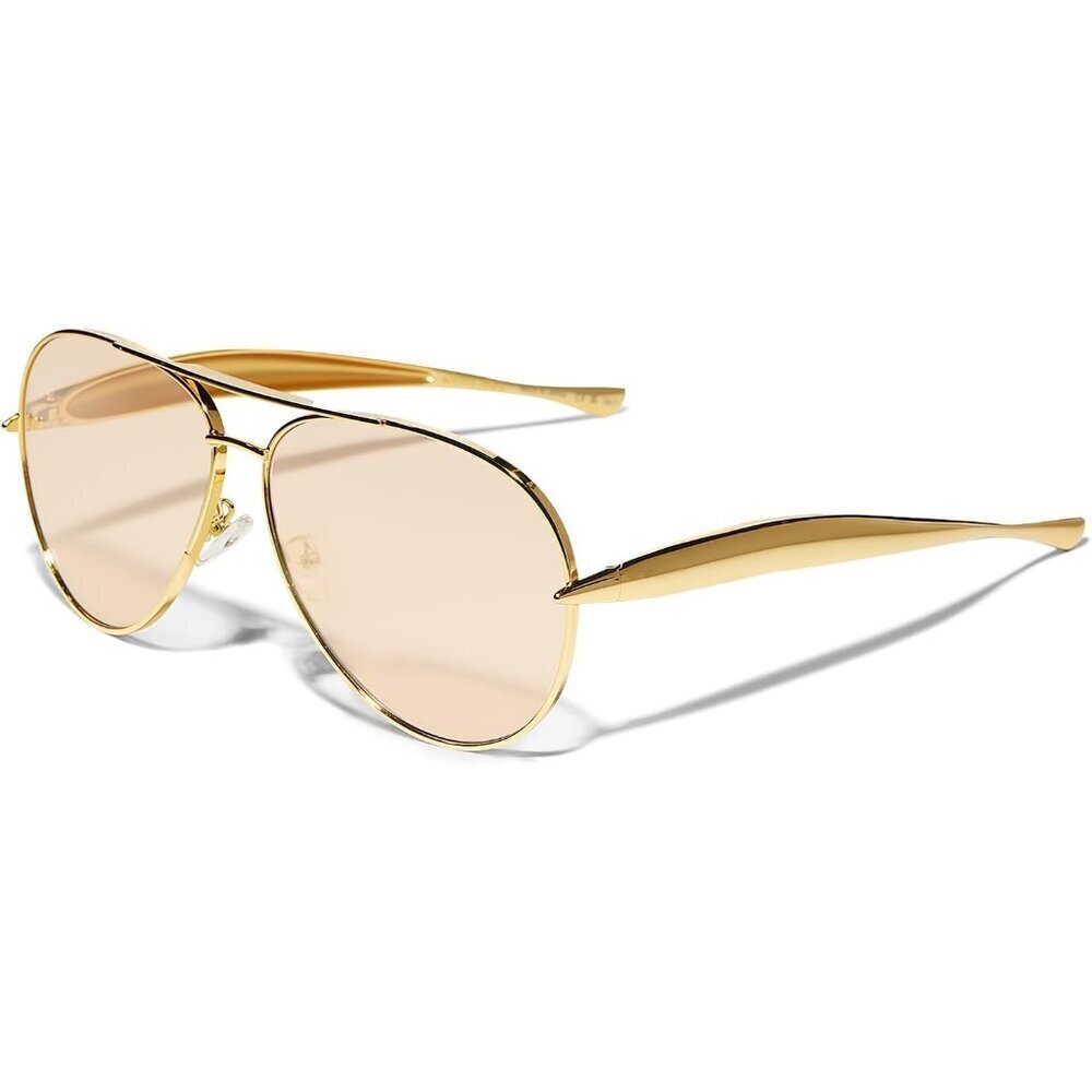 Retro Gold Aviator Sunglasses Metal Oversized 70s UV Protection Stylish